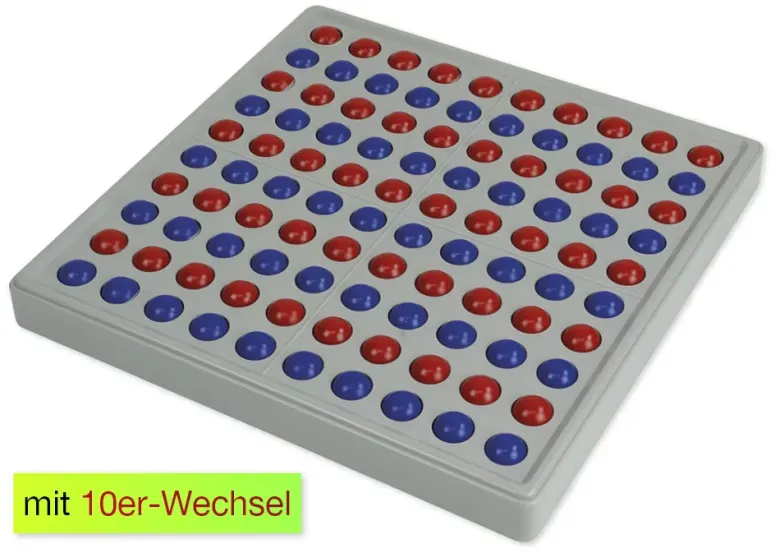 Abaco 100 ohne Zahlen, rot-blau, Zähl- und Rechenrahmen
