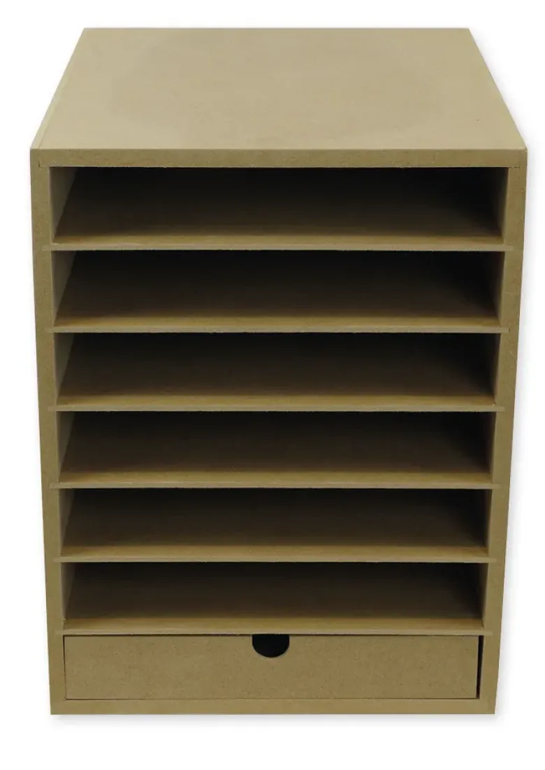 Ablagebox A4 mit 6 Fächer und 1 Schublade
