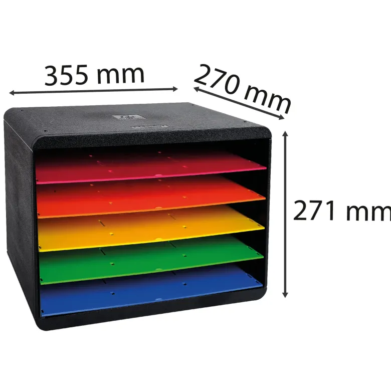 Ablagebox A4 "Regenbogen", Kunststoff mit 5 Fächer