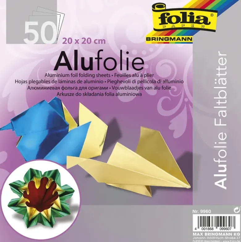 Alu-Faltblätter 20x20 cm, 50 Blatt