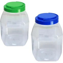 Aufbewahrungsdose groß mit Schraubdeckel blau/grün, transparent