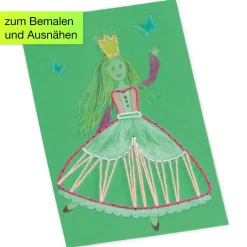 Ausnähkarten farbig mit Motiv, 11x17 cm, 50 Stück