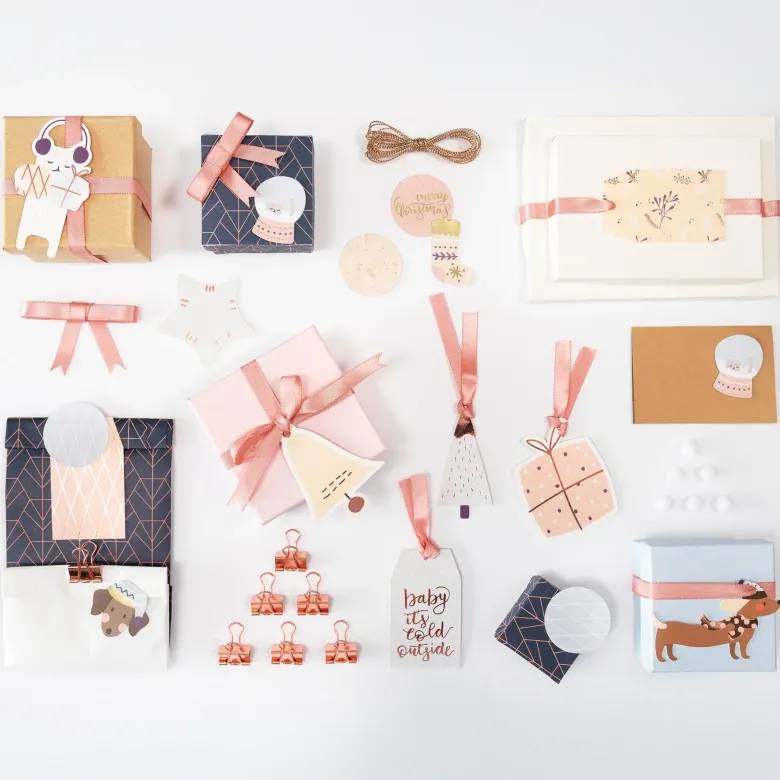 Bastelset "Geschenkverzierung Pastel", 38-tlg.