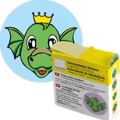 Belobigungs-Aufkleber "Drachen-Gesichter" in Spender-Box, 500 Stück