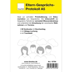 Block Eltern-Gesprächs-Protokoll A5, 50 Blatt mit Durchschlag