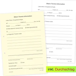Block Eltern-Termin-Information A5, 50 Blatt mit Durchschlag