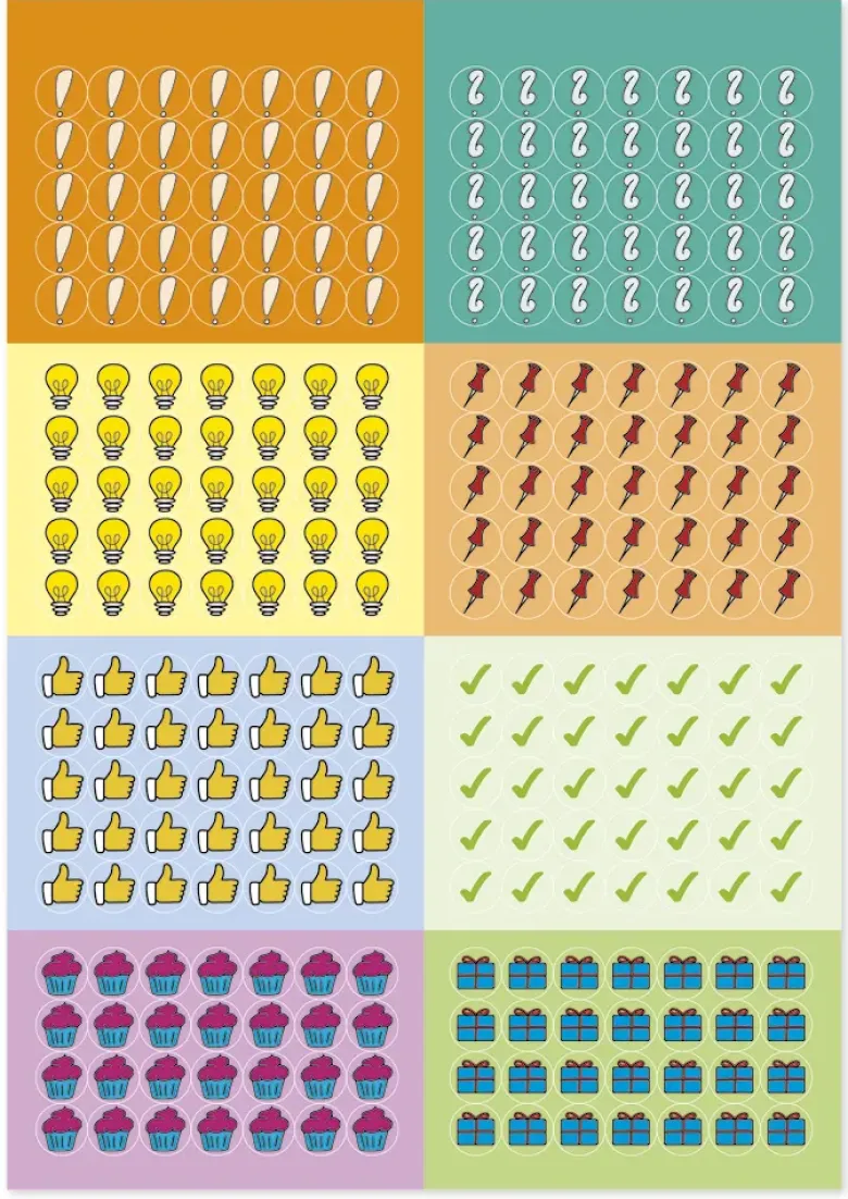Block Organisations-Sticker XXL „Schulalltag“, 1.442 Stück