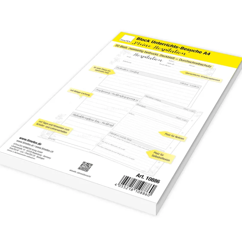 Block Unterrichts-Besuche A4 "Meine Hospitation", 50 Blatt