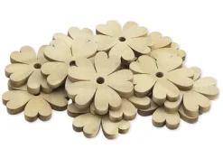 Blumen aus Holz, groß, 20 Stück