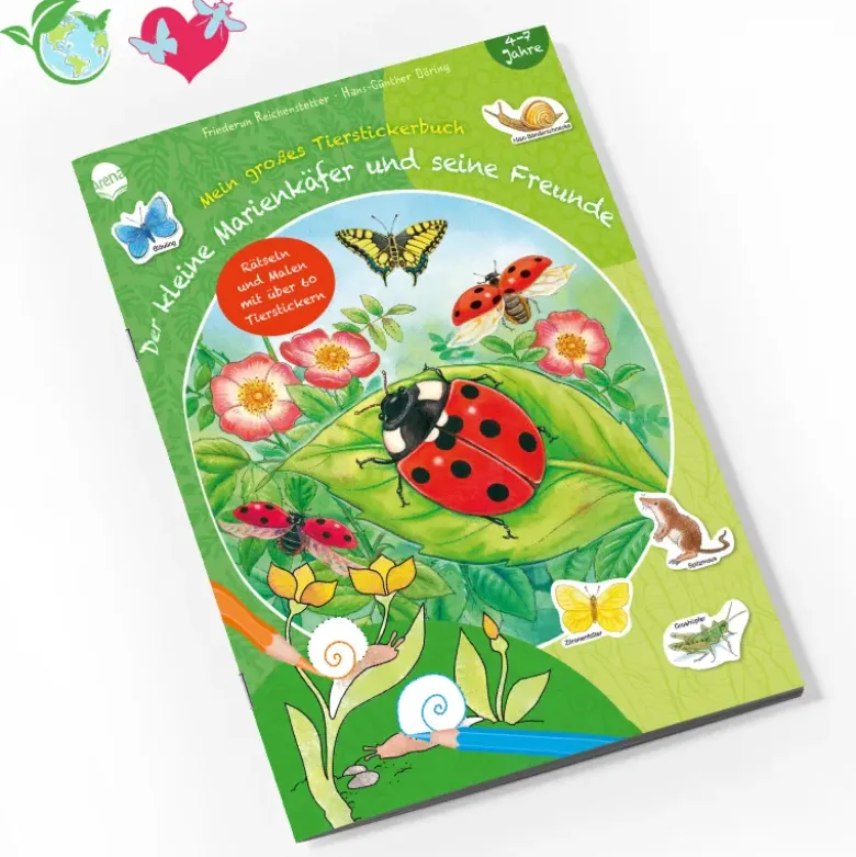 Buch "Der kleine Marienkäfer und seine Freunde", 24 Seiten mit 60 Aufklebern