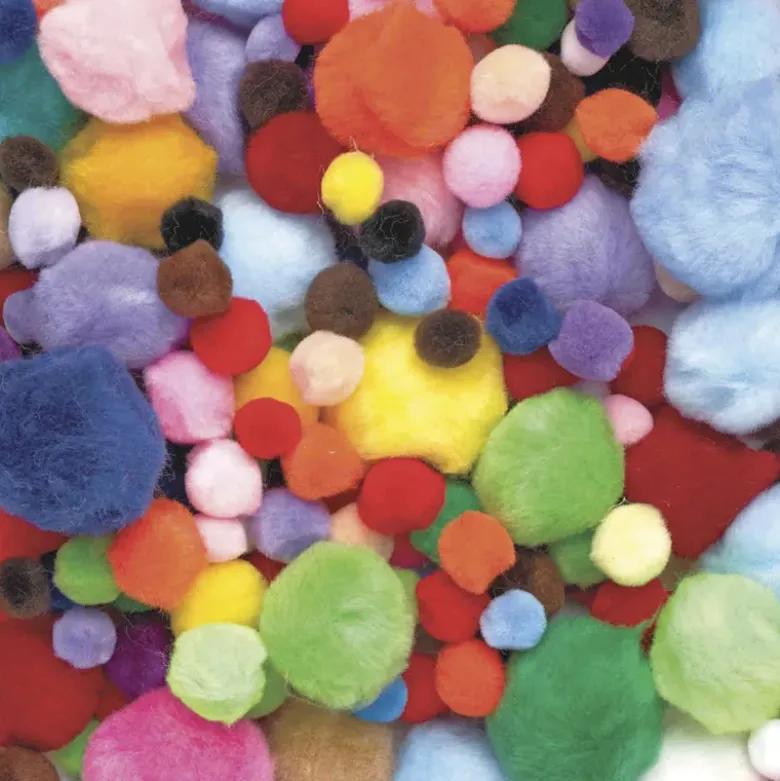 Buntes Pompons-Sortiment, 1.200-tlg.