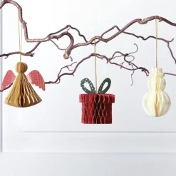 Deko-Set "Wabendekor Christmas" aus Karton, 3-tlg.
