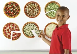 Demo-Bruchrechen-Kreise "Pizza", 200 mm ø, magnetisch, 24-tlg.