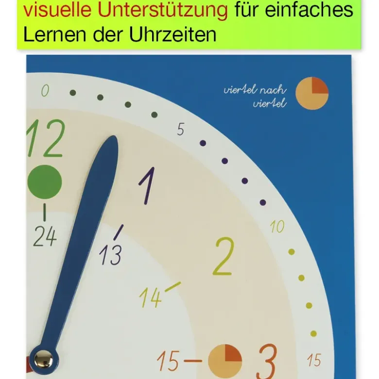 Demo-Lernuhr 1-24 analog, 30x30 cm, manuell