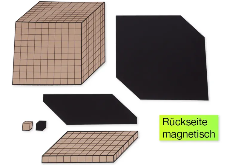 Dienes Demo-Dezimal-Rechensatz, naturfarben, magnetisch, 54-tlg. im Karton