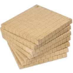 Dienes Dezimalrechen-Hunderter-Platte, naturfarben, Satz 10 Stück