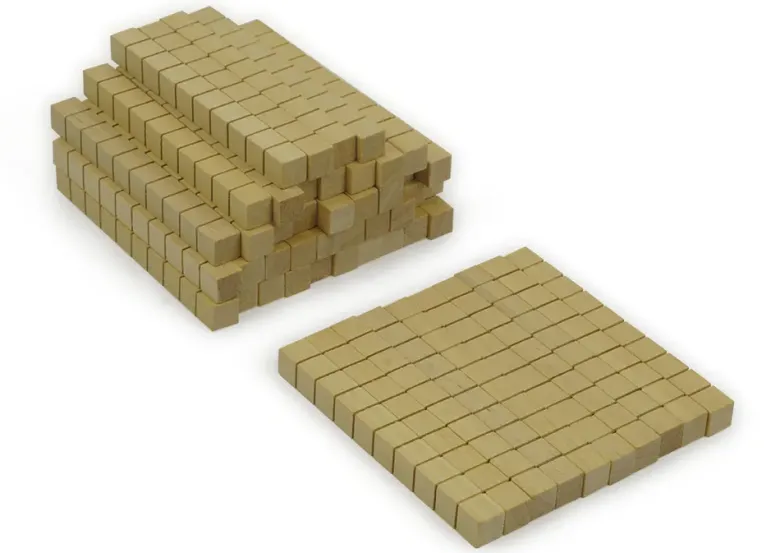 Dienes Dezimal-Zehner-Stäbe, aus Holz, 50 Stück