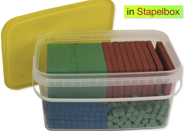 Dienes Grundsortiment Montessori, 121-tlg., RE-Wood, in Stapel-Box "Montessori Premium"