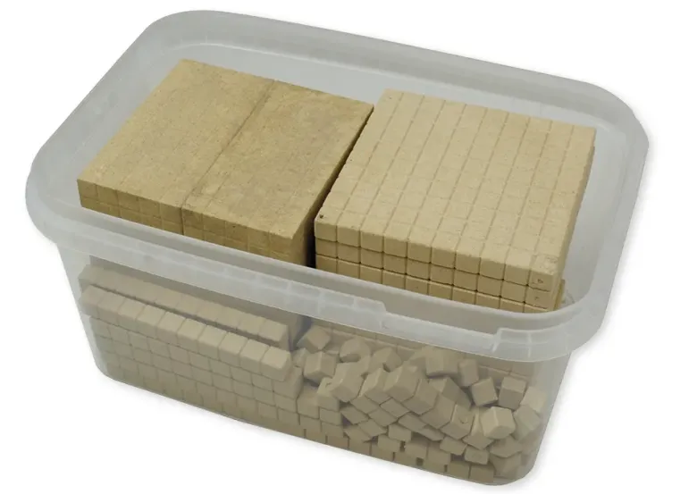 Dienes Grundsortiment, 121-tlg., Zahlenraum 1.000, naturfarben, in Stapel-Box
