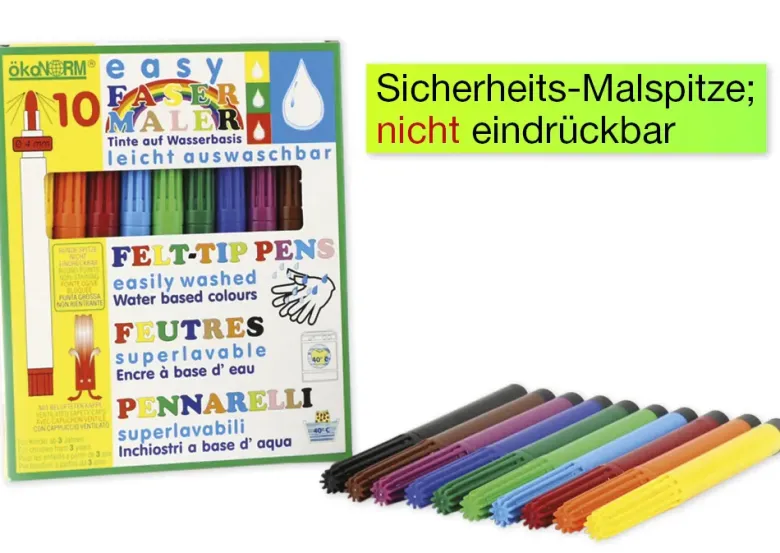 easy Fasermaler 4 mm, 10 Farben
