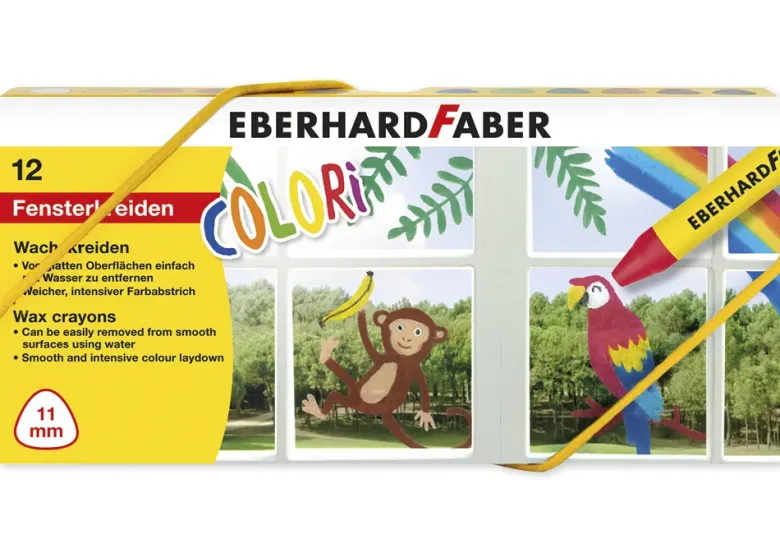 Eberhard Faber Fenster-Wachskreiden, 12 Stück
