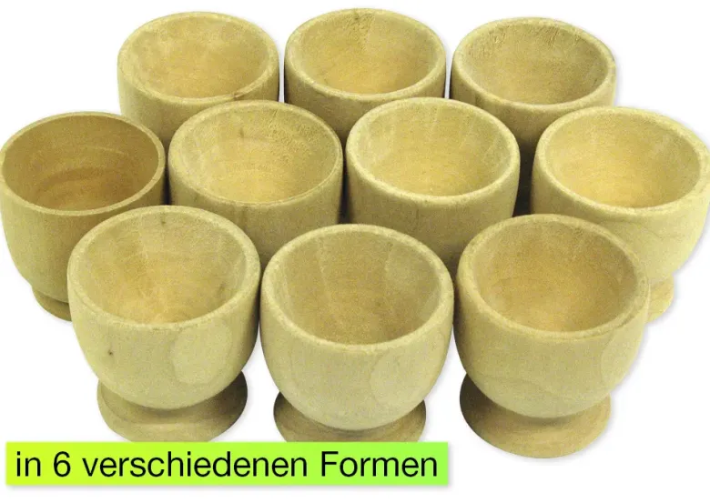 Eierbecher aus Holz, 10-tlg.