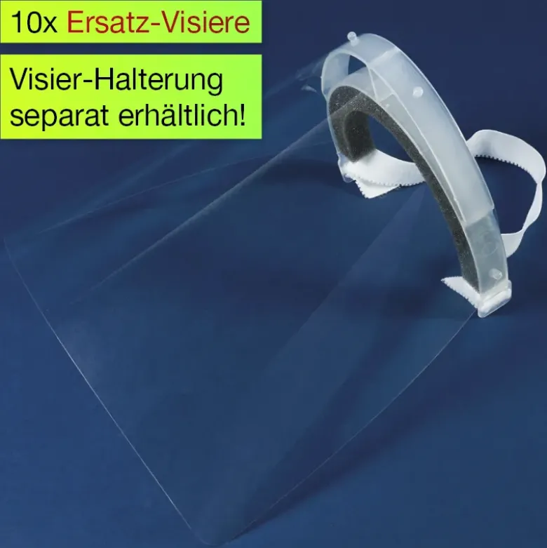 Ersatz-Visiere für Gesichts-Schutzschild Universal, 10-tlg.