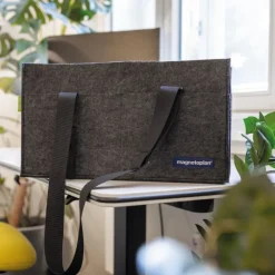 Fächer-Tasche aus Filz, faltbar, anthrazit