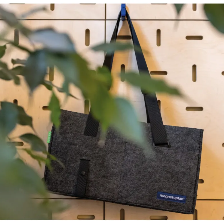 Fächer-Tasche aus Filz, faltbar, anthrazit