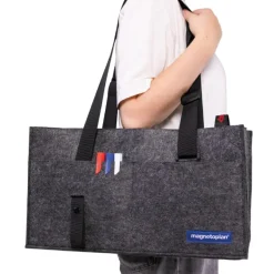 Fächer-Tasche aus Filz, faltbar, anthrazit
