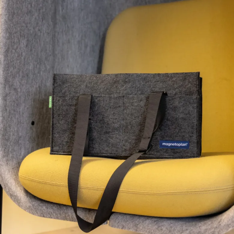 Fächer-Tasche aus Filz, faltbar, anthrazit