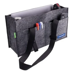 Fächer-Tasche aus Filz, faltbar, anthrazit