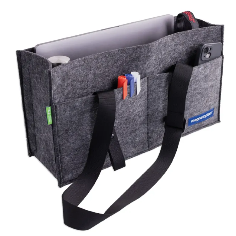 Fächer-Tasche aus Filz, faltbar, anthrazit