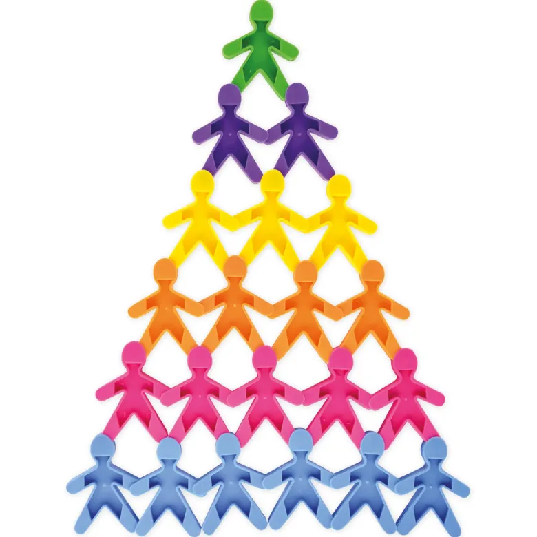 Figuren-Stapelspiel aus Kunststoff, farbig, 100 Stück