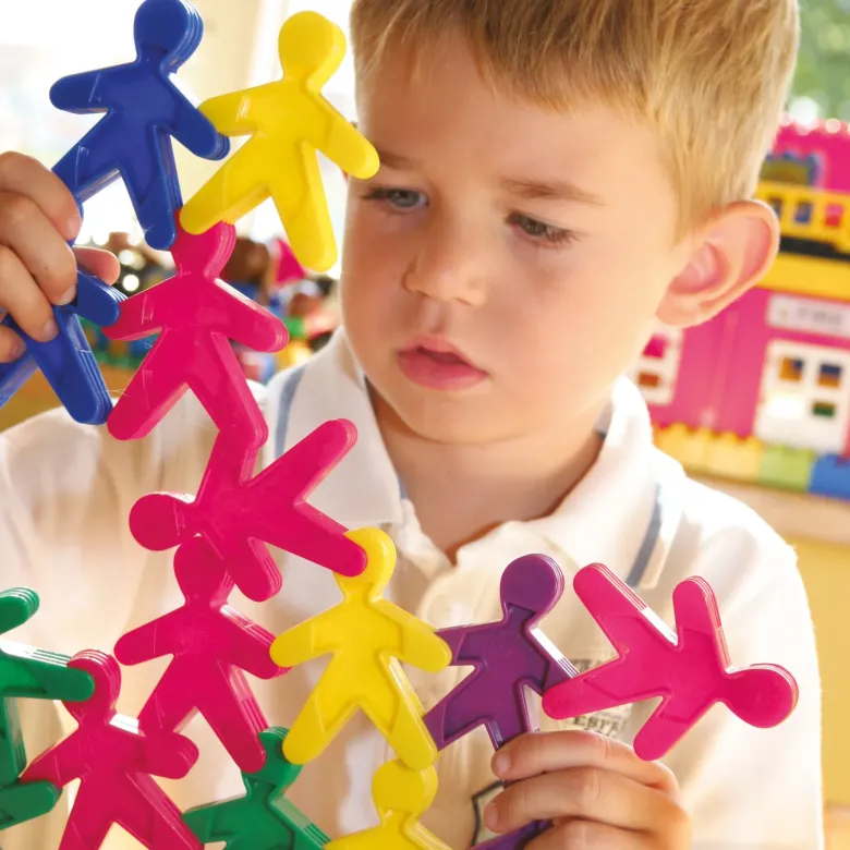 Figuren-Stapelspiel aus Kunststoff, farbig, 100 Stück