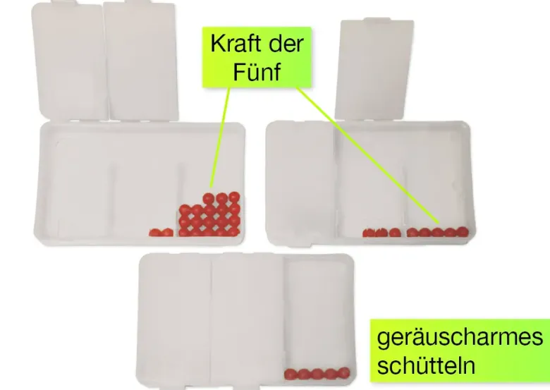 Flüster-Schüttelbox 3-tlg., mit 20 Perlen