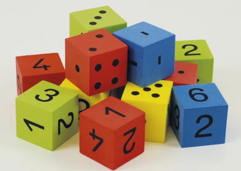 Flüster-Würfel "Mathematik", 32-tlg., 25 mm, in Dose