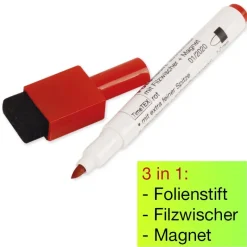 Folienstift Non Permanent mit Filzwischer + Magnet