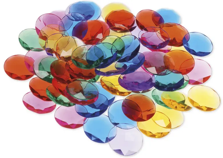 Funkelsteine transparent, 3 cm ø, 72-tlg.