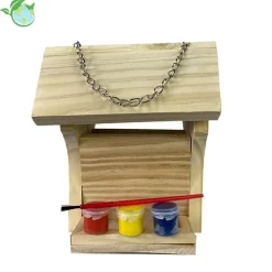 Futter-Haus zum Bemalen, aus Holz, mit Farbe