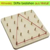 Geometrie-Brett aus Holz (25 Stifte), 20x20 cm