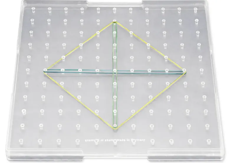 Geometrie-Brett einseitig (11x11 Stifte), 23x23 cm, transparent
