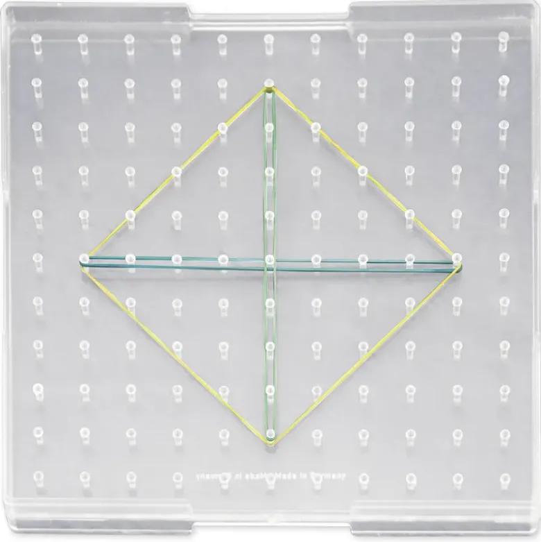 Geometrie-Brett einseitig (11x11 Stifte), 23x23 cm, transparent