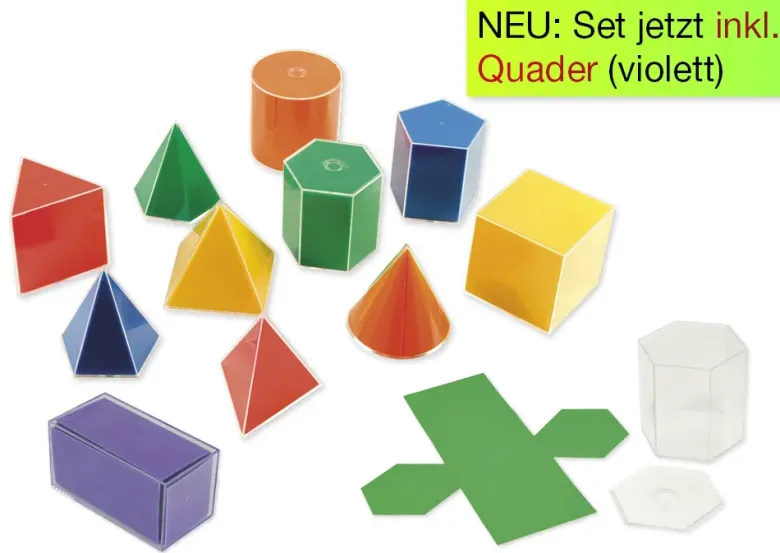 Geometrie-Körper Set mit Flächenabwicklung 22-tlg.