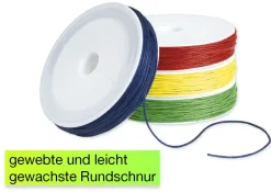 Gewachste Fädelschnur, 4 Farben à 25 m