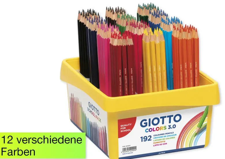 GIOTTO Gruppen-Set Buntstifte, Mine 3 mm, 192-tlg.