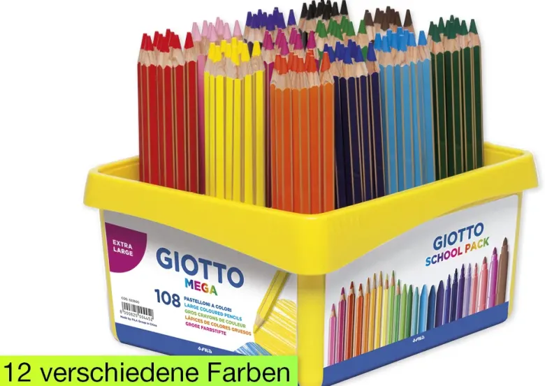 GIOTTO Gruppen-Set Buntstifte, Mine 5,5 mm, 108-tlg.