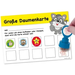 Große Daumenkarte mit 10 Feldern, 25 Stück