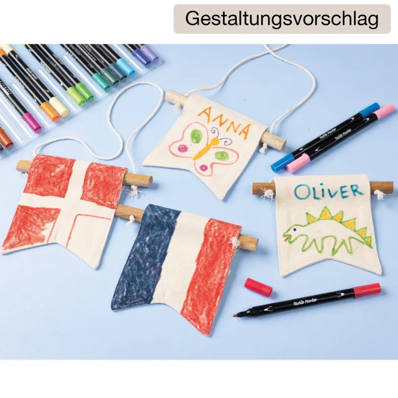 Gruppen-Bastelset "Wimpel bemalen", 60 Stück