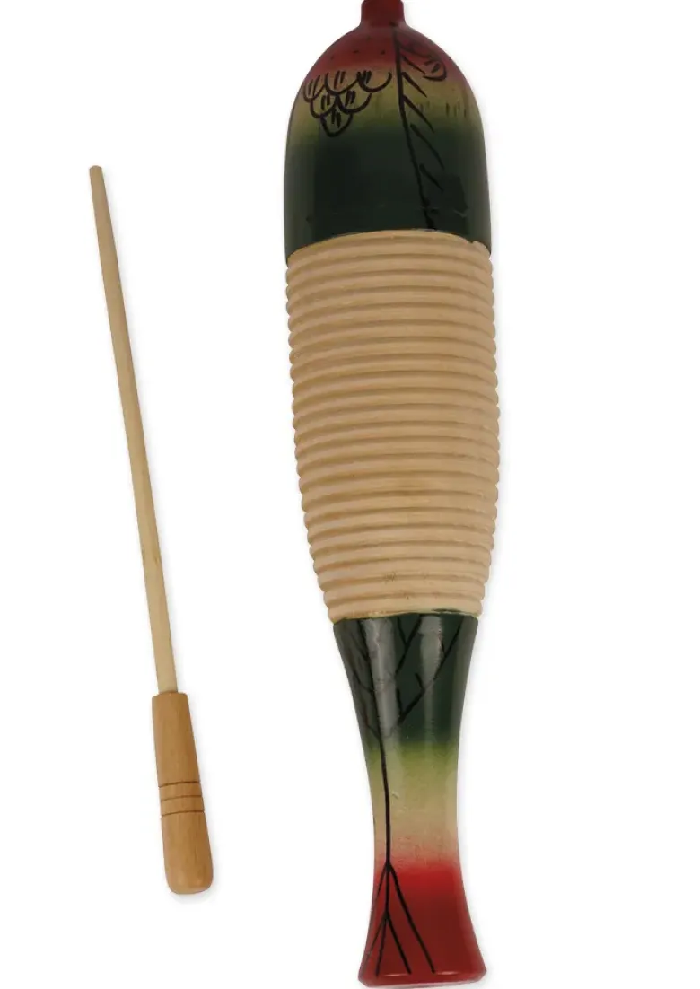 Guiro farbig, aus Holz, 30 cm